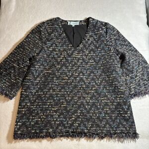 Tuckernuck Black and Gold Textured Blouse
